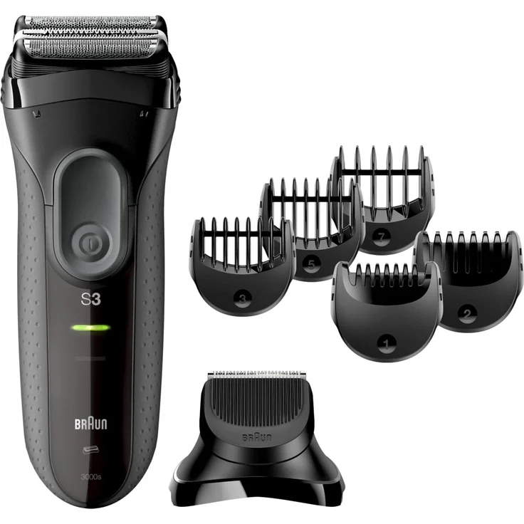 Braun Series 3 3000BT Shave&Style 3-in-1 Herren Rasierer Trockenrasur inkl. Präzisionstrimmer und 5 Kammaufsätze schwarz – Bild 1