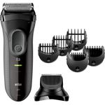 Braun Series 3 3000BT Shave&Style 3-in-1 Herren Rasierer Trockenrasur inkl. Präzisionstrimmer und 5 Kammaufsätze schwarz