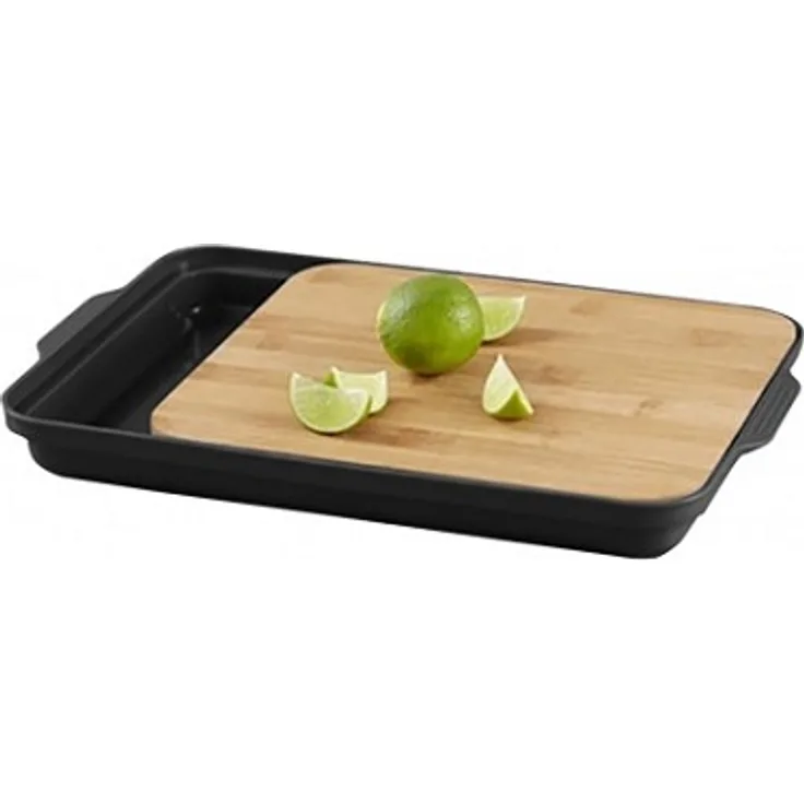 Pure Style Bambus Schneidebrett mit Tablett 37x24x3,5 cm