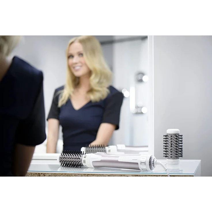 Rowenta CF9540 Brush Activ Premium Care rotierende Warmluftbürste, 1000 Watt, mit Naturborsten, Kaschmir-Keratin-Beschichtung, inkl. 2 Bürstaufsätze, weiß – Bild 5
