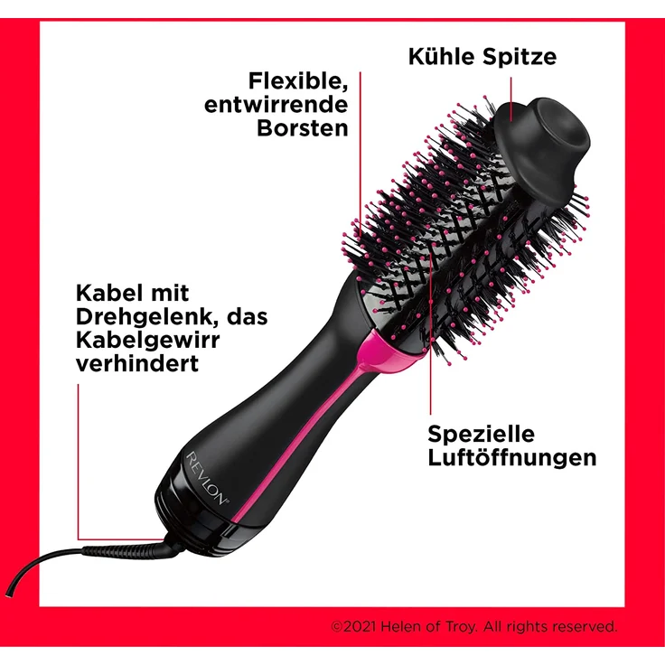 Revlon RVDR5222 Ionen-Technologie, 3 Temperaturstufen, Ionen-Technologie, Keramikbeschichtung, schwarz-pink – Bild 5