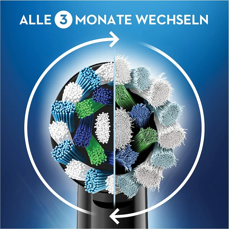 Oral-B CrossAction Black Edition Aufsteckbürsten, Borsten im 16-Grad Winkel für eine überlegene Reinigung, 5er-Pack, schwarz – Bild 3