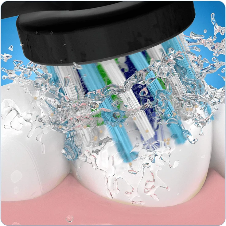 Oral-B CrossAction Black Edition Aufsteckbürsten, Borsten im 16-Grad Winkel für eine überlegene Reinigung, 5er-Pack, schwarz – Bild 4