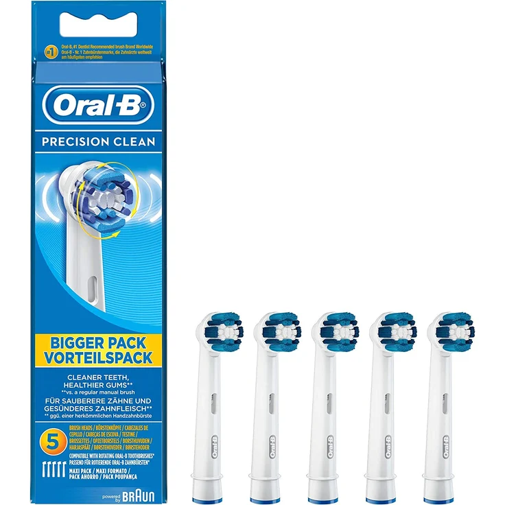 Oral-B Precision Clean für saubere & gesunde Zähne, 5er-Pack, für Oral-B Elektrozahnbürsten mit rundem Bürstenkopf – Bild 1