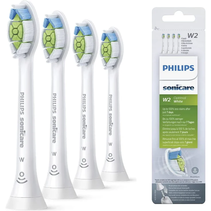 Philips Sonicare HX6064/10 Optimal White, 2x weniger Verfärbungen für weißere Zähne, 4er-Pack – Bild 2