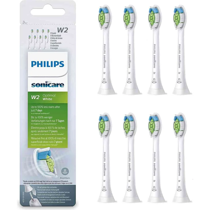 Philips Sonicare, HX6068/12 Optimal White, 2x weniger Verfärbungen für weißere Zähne,8 Stück – Bild 1