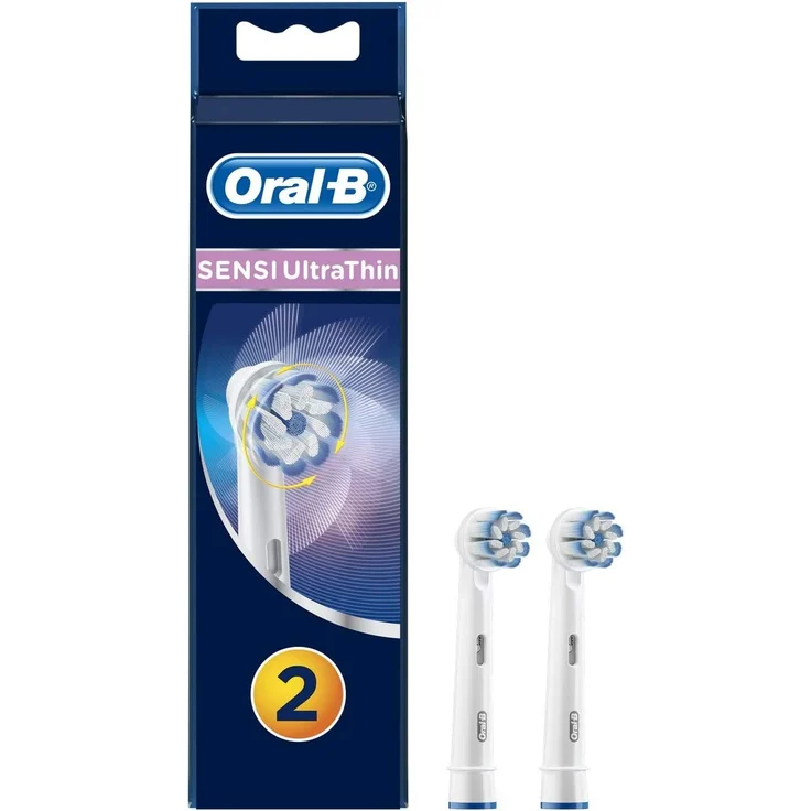 Oral-B Sensi UltraThin Aufsteckbürsten, mit ultra-dünnen Borsten für eine sanfte Reinigung, 2er-Pack – Bild 1