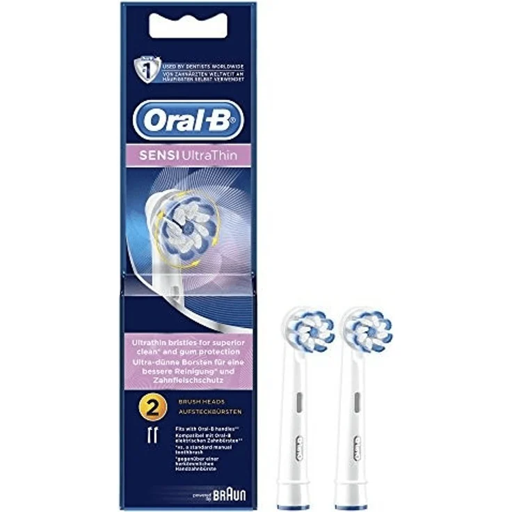 Oral-B Sensi UltraThin Aufsteckbürsten, mit ultra-dünnen Borsten für eine sanfte Reinigung, 3er-Pack – Bild 1