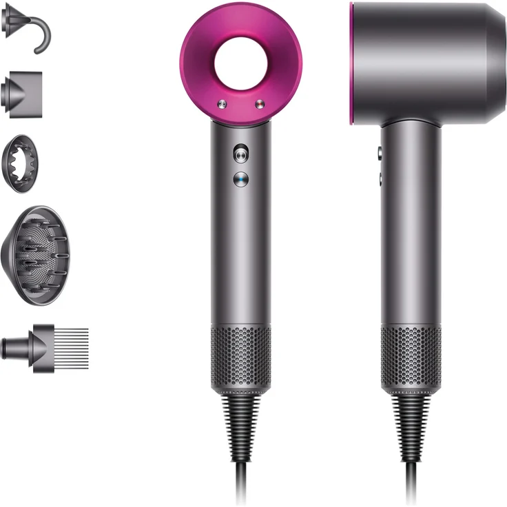 Dyson Supersonic HD07 Haartrockner, Ionen-Technologie, 1600 Watt, inkl. 5 Stylingdüsen, Generation 2021, anthrazit, fuchsia – Bild 3