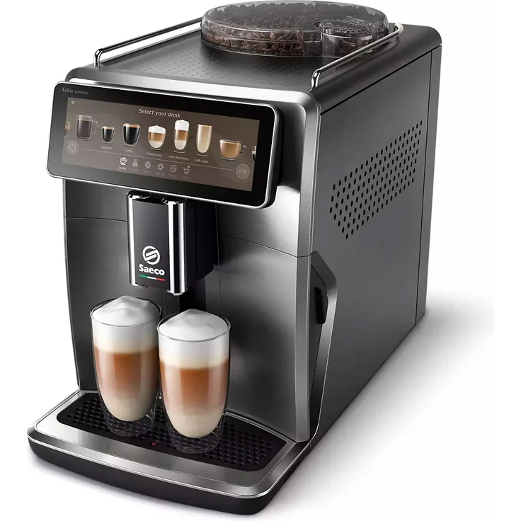 Saeco SM8889-00 Xelsis Suprema Kaffeevollautomat 22 Kaffeespezialitäten (Touchscreen, 8 Benutzerprofile), titan – Bild 2