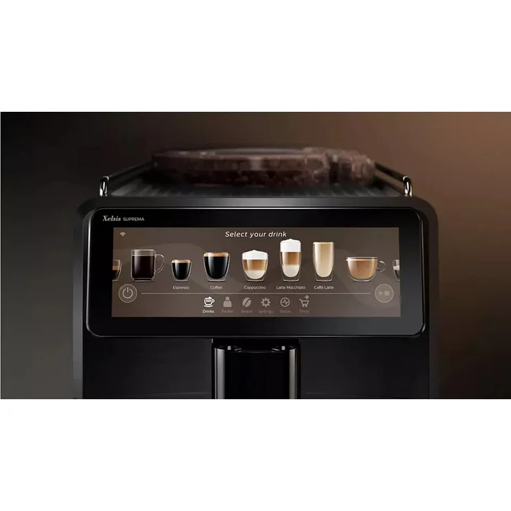 Saeco SM8889-00 Xelsis Suprema Kaffeevollautomat 22 Kaffeespezialitäten (Touchscreen, 8 Benutzerprofile), titan – Bild 4