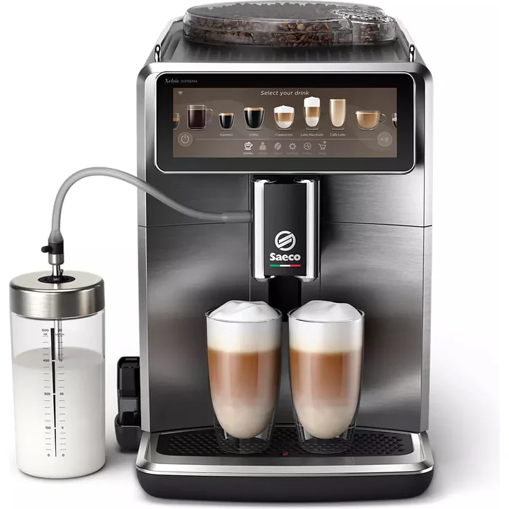 Saeco SM8889-00 Xelsis Suprema Kaffeevollautomat 22 Kaffeespezialitäten (Touchscreen, 8 Benutzerprofile), titan – Bild 1