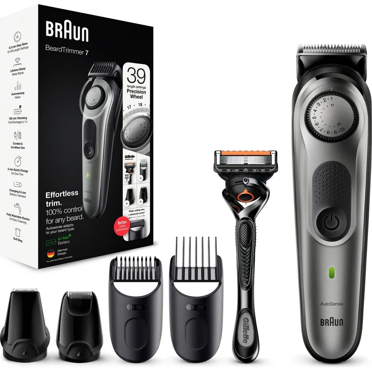 Braun Barttrimmer 7 - BT7320 - silber & schwarz – Bild 1