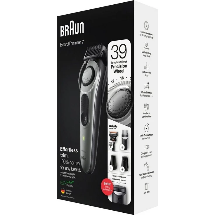 Braun Barttrimmer 7 - BT7320 - silber & schwarz – Bild 2