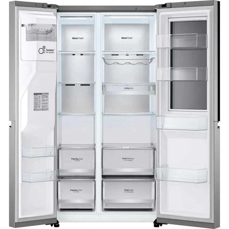 LG GSXV90PZAF Side-by-Side-Kühlschrank, freistehend, platinum silver, NoFrost, Schnellgefrieren, Wasser- und Eiswürfelspender, Festwasseranschluss, Breite 91.3 cm - Preisvergleich – Bild 4