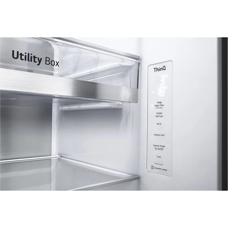 LG GSLV90PZAD Side-by-Side-Kühlschrank, freistehend, platinum silver, NoFrost, Wasser- und Eiswürfelspender, Festwasseranschluss, WiFi, Breite 91.3 cm - Preisvergleich – Bild 9