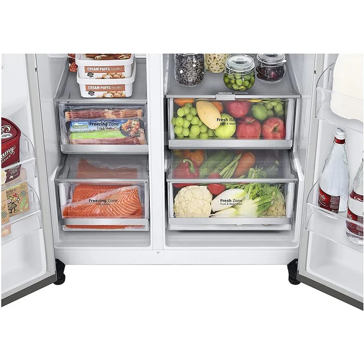 LG GSLV90PZAD Side-by-Side-Kühlschrank, freistehend, platinum silver, NoFrost, Wasser- und Eiswürfelspender, Festwasseranschluss, WiFi, Breite 91.3 cm - Preisvergleich – Bild 8