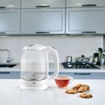 Lentz 74124 Glas-Wasserkocher, LED, 1,7 Liter, 2200W, Wasserstandsanzeige, Kabelaufwicklung, weiß - Preisvergleich