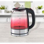 Michelino 74342 Wasserkocher aus Glas, 2200W, 1,7 Liter, roter Farbverlauf, kabellos, Edelstahl, Kunststoff - Preisvergleich
