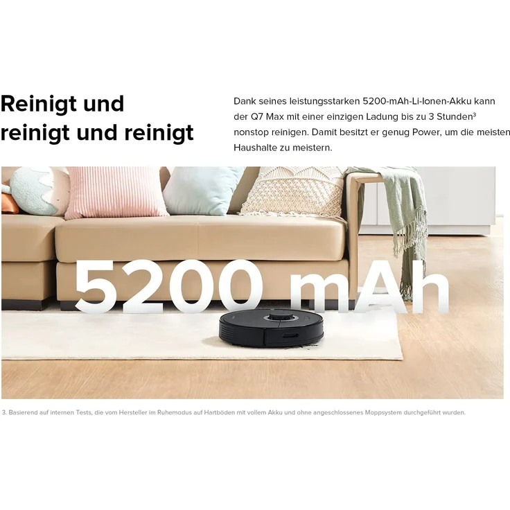 Roborock Q7 Max Saugroboter mit Wischfunktion, 180 min Akkubetrieb, Kartierung von 4 Etagen, 4200 Pa Saugleistung, konstanter Moppdruck, weiß – Bild 11