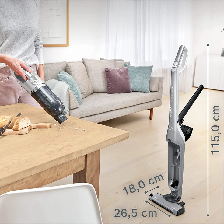 Bosch BBH3K2801 Serie 4 Flexxo Gen2 Handstaubsauger, 55 min Akkubetrieb, freistehend, silber – Bild 3