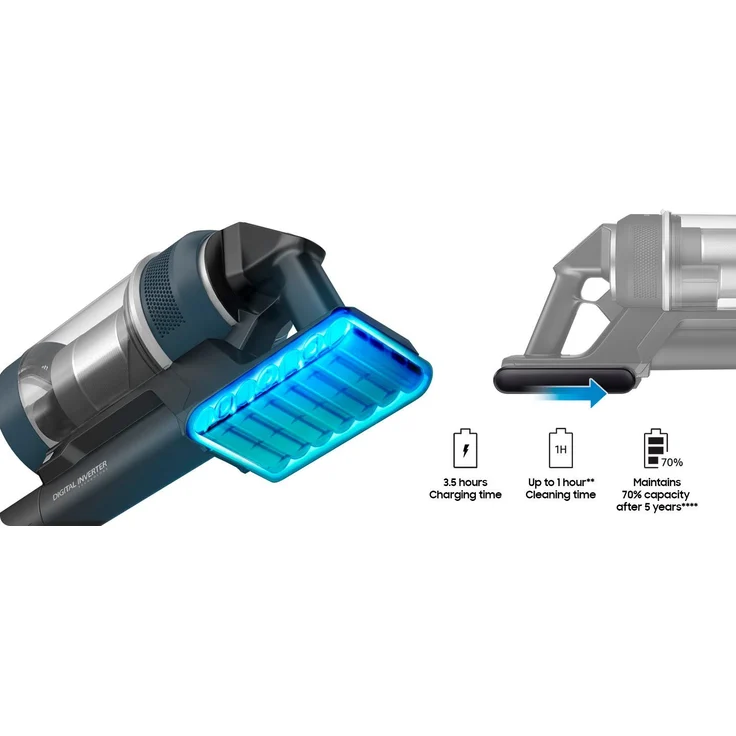 Samsung Bespoke Jet complete extra VS20A95943N-WA Handstaubsauger, 60 min Akkubetrieb, freistehende Absaug- und Ladestation, woody green – Bild 15