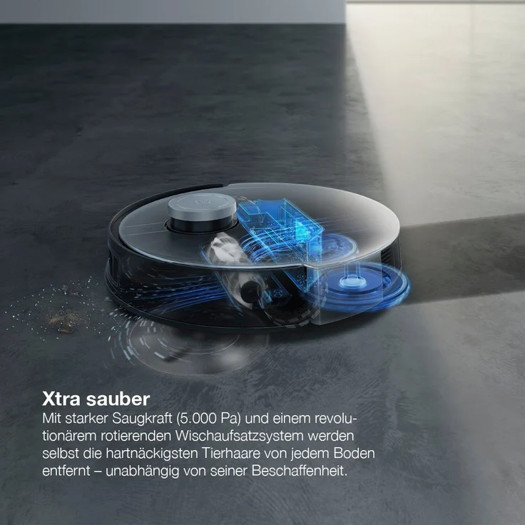 Ecovacs Deebot X1 Omni Saugroboter mit Wischfunktion und Absaugstation, 260 min Akkubetrieb, rotierender Wischausatz, 5000 Pa Saugleistung, schwarz – Bild 12