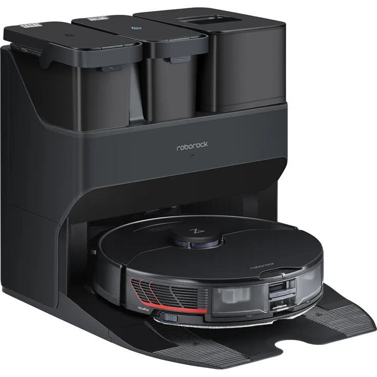 Roborock S7 MaxV Ultra Saugroboter mit Ultraschall-Wischfunktion und Empty Wash Fill Dock, 180 min Akkubetrieb, 5100 Pa Saugleistung, schwarz