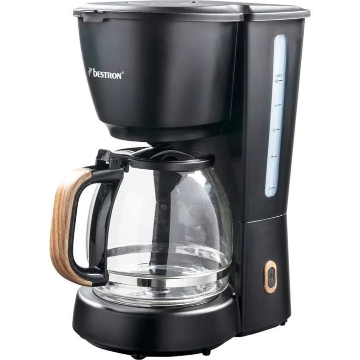 Bestron ACM900BW Filterkaffeemaschine, schwarz-holz – Bild 1