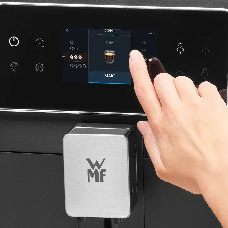 WMF Perfection 840 L Kaffeevollautomat mit Milchsystem,15 Getränkespezialitäten, Double Thermoblock, Edelstahl-Mahlwerk, Nutzerprofil Speicherung, edelstahl matt – Bild 13