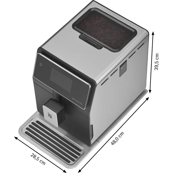 WMF Perfection 860 L Kaffeevollautomat mit Milchsystem, 17 Getränkespezialitäten, Double Thermoblock, Edelstahl-Mahlwerk, Nutzerprofil, 1L Milchbehälter, schwarz – Bild 4