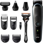 Braun MGK5380 9-in-1 Multi-Grooming-Kit Barttrimmer Haarschneider Grau blau