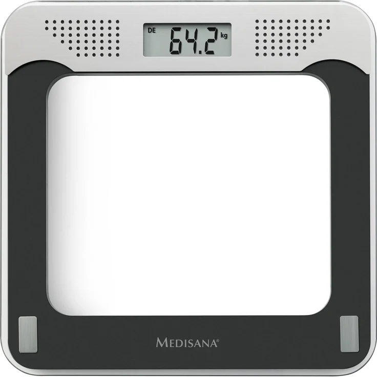 medisana PS 425 sprechende Personenwaage bis 180 kg, Badezimmerwaage mit Glasoberfläche und Sprachausgabe – Bild 1