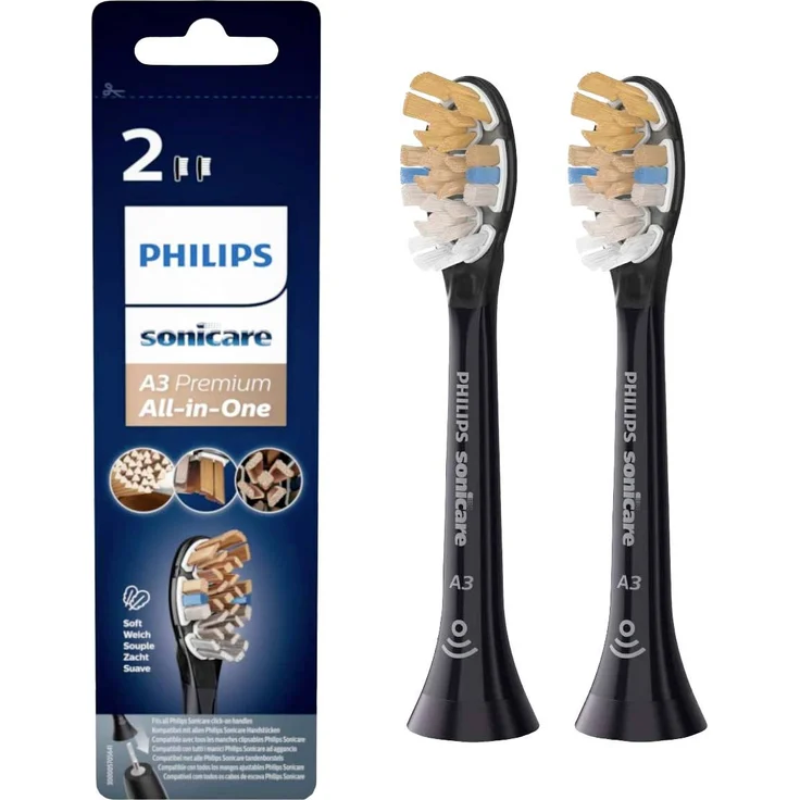 Philips Sonicare HX9092-11 Aufsteckbürsten für elektrische Zahnbürste 2 St. Schwarz – Bild 1