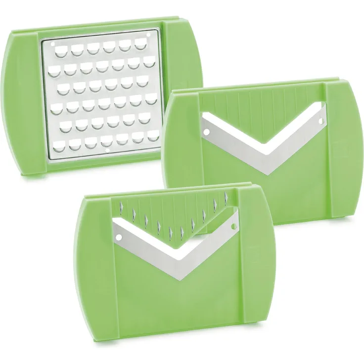 Nicer Dicer 34265 Speed Light Messereinsätze, Set 3-tlg., grün