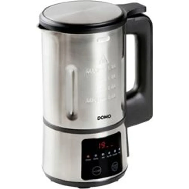 DOMO My Soup Express DO727BL Suppenbereiter, 6 Programme, 800W, LED-Anzeige, 1,2 Liter, Edelstahl, silber, schwarz – Bild 1