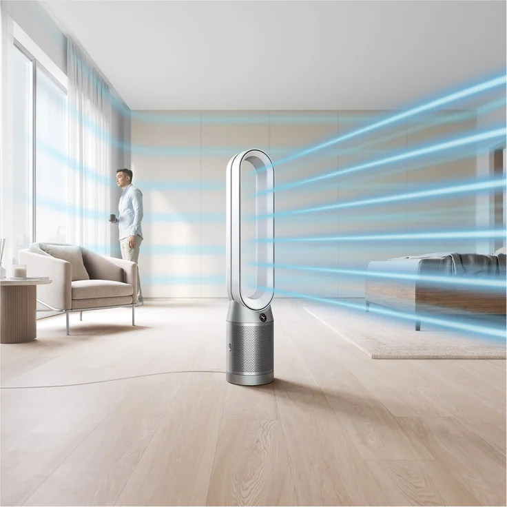 Dyson TP7A Purifier Cool Autoreact, Ventilator und Luftreiniger, UV-Licht, 350°-Oszillation, weiß, nickel – Bild 3
