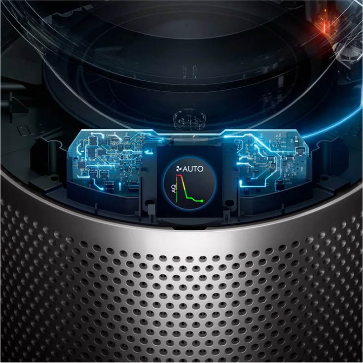 Dyson TP7A Purifier Cool Autoreact, Ventilator und Luftreiniger, UV-Licht, 350°-Oszillation, weiß, nickel – Bild 5