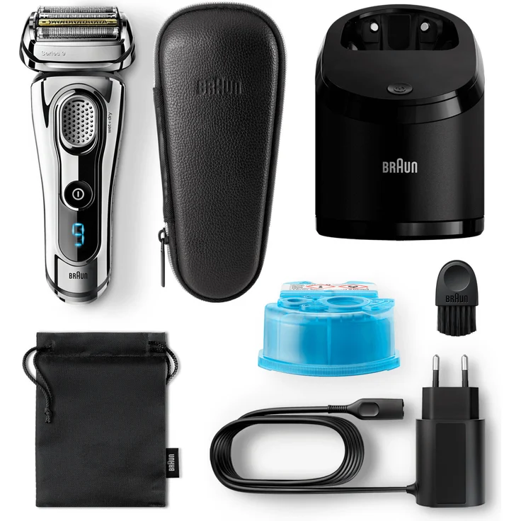 Braun Series 9 9297cc Rasierer Chrom Leder-Etui Premium Edition Wasserdicht – Bild 2