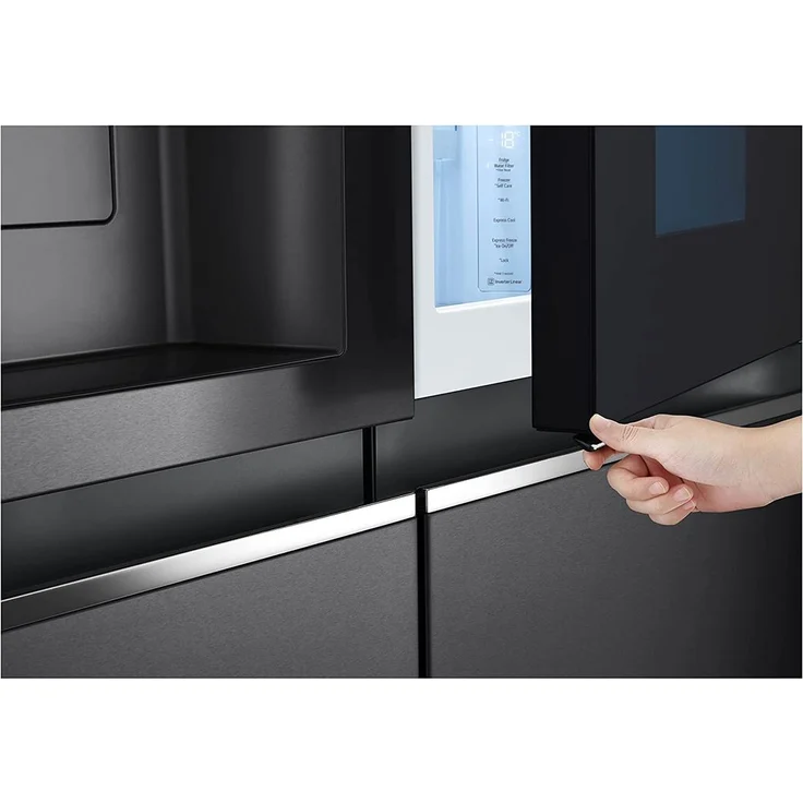 LG GSXV90MCAE Side-by-Side Kühlschrank, freistehend, schwarz, Total NoFrost, Wasser- und Eiswürfelspender, Festwasseranschluss, Smart Connectivity, LED, Breite 91.3 cm, Energieklasse E – Bild 5
