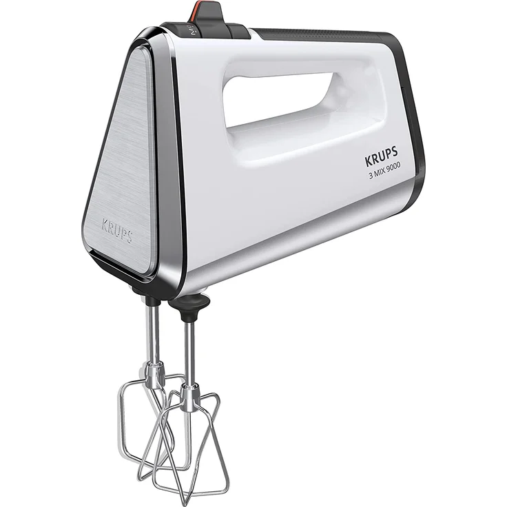 Krups GN9101 3 Mix 9000 Handmixer, 750 Watt, ergonomischer Griff, Geschwindigkeitsregler, Turbotaste, weiß, silber – Bild 2