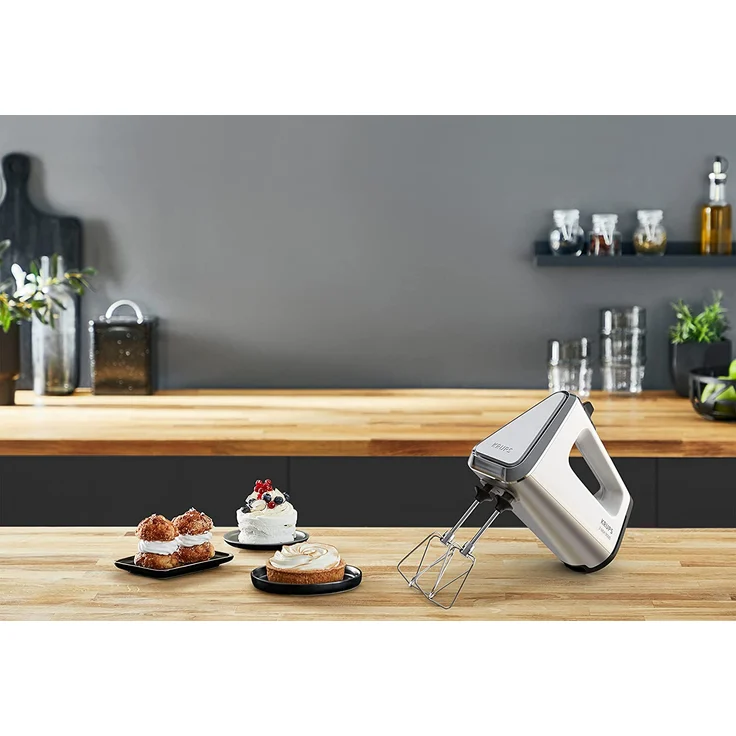 Krups GN9101 3 Mix 9000 Handmixer, 750 Watt, ergonomischer Griff, Geschwindigkeitsregler, Turbotaste, weiß, silber – Bild 11