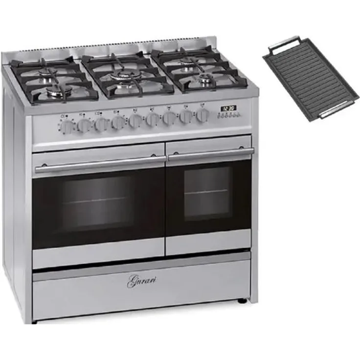 Gurari GCH E 916 X Edelstahl Gas Elektro Standherd 90 cm 89 L Range Cooker +Grillplatte
