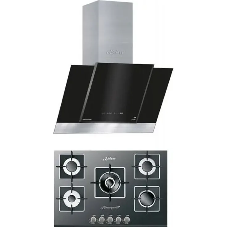 Kaiser Dunstabzugshaube AT 8438 F ECO 80 cm + KCG 8382 Gas-Kochfeld 77 cm