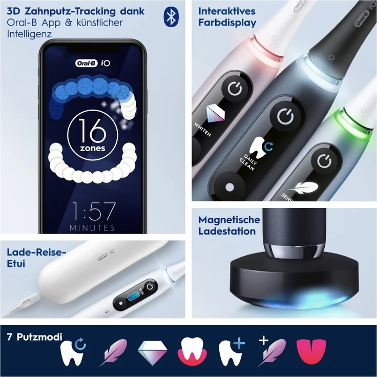 Oral-B iO Series 9N elektrische Zahnbürste, 7 Reinigungsprogramme, Reiseetui, rose quartz – Bild 10
