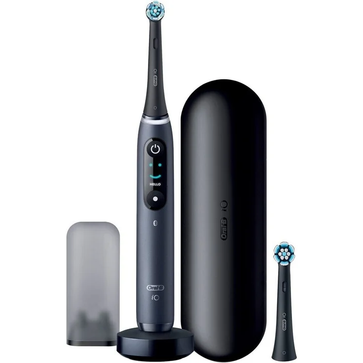Oral-B iO Series 8N elektrische Zahnbürste, 6 Reinigungsprogramme, 2 Aufsteckbürsten, black onyx – Bild 1