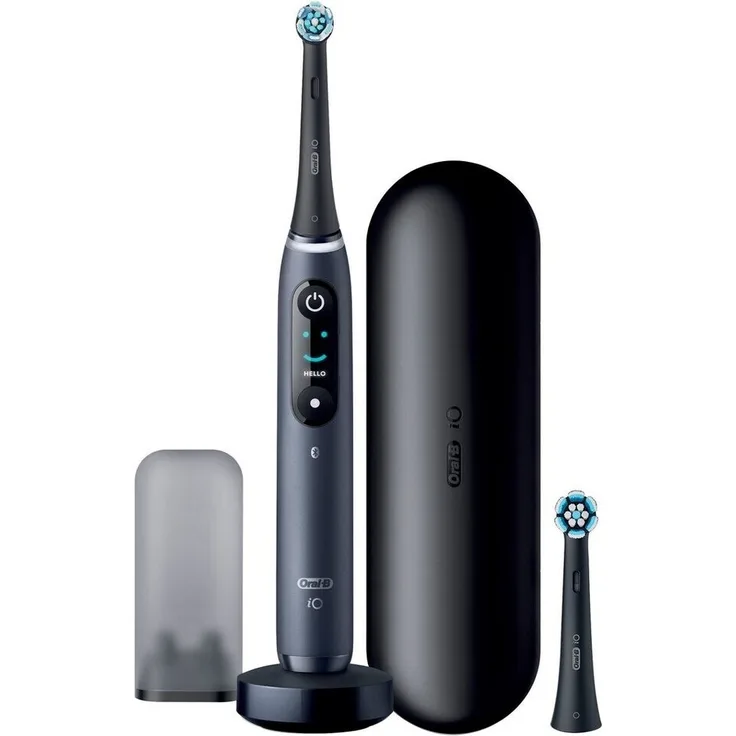 Oral-B iO Series 8N elektrische Zahnbürste, 6 Reinigungsprogramme, 2 Aufsteckbürsten, black onyx
