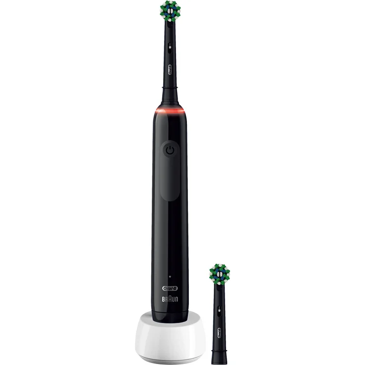 Oral-B Pro 3 3000 Cross Action Black Edition Elektrische Zahnbürste, 2 Aufsteckbürsten – Bild 2