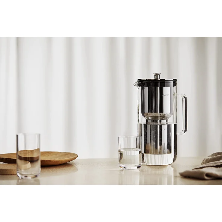 Aarke Purifier Wasserfilterkanne aus Glas und Edelstahl, 2,4 l Gesamtvolumen – Bild 7