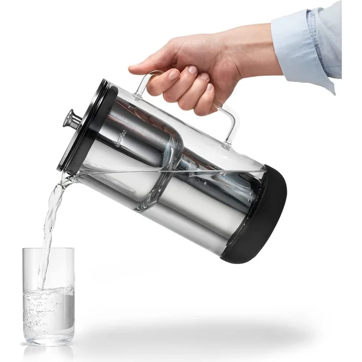 Aarke Purifier Wasserfilterkanne aus Glas und Edelstahl, 2,4 l Gesamtvolumen – Bild 4